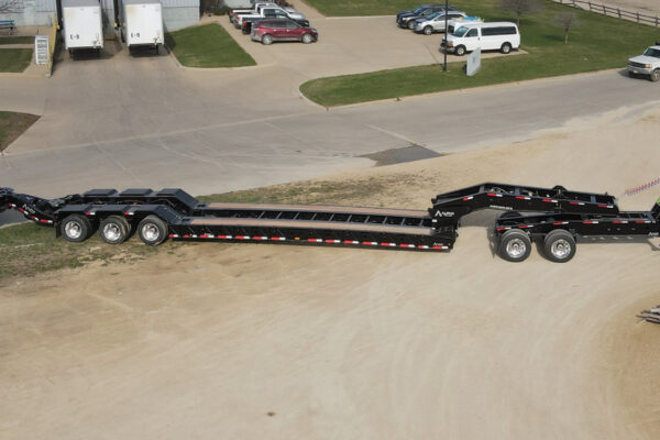 A130HDG-SF2 heavy haul trailer manufactured by Alpha HD Trailers arial photo