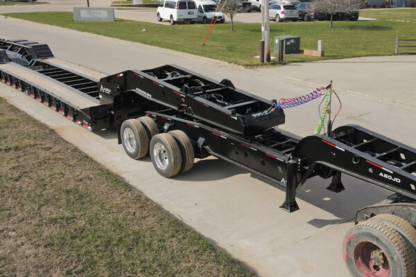 A130HDG-SF2 heavy haul trailer manufactured by Alpha HD Trailers angle view
