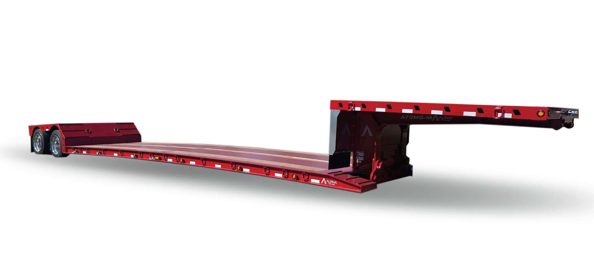 A 70MG-M heavy haul trailer manufactured by alpha hd trailers